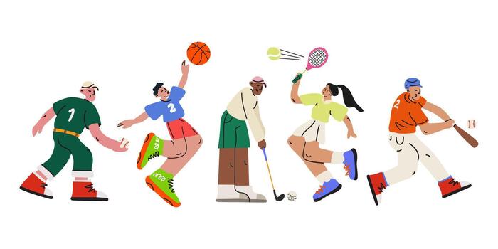diverse-athletes-sports-illustration-vector