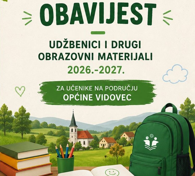 Obavijest za roditelje/skrbnike učenika s područja Općine Vidovec