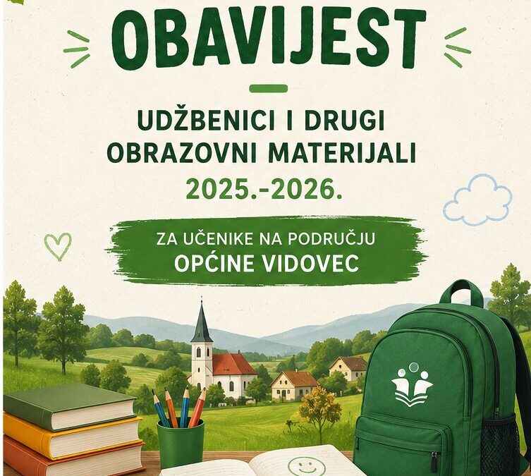 Obavijest za roditelje/skrbnike učenika s područja Općine Vidovec