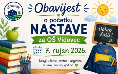 OBAVIJEST O POČETKU NASTAVE